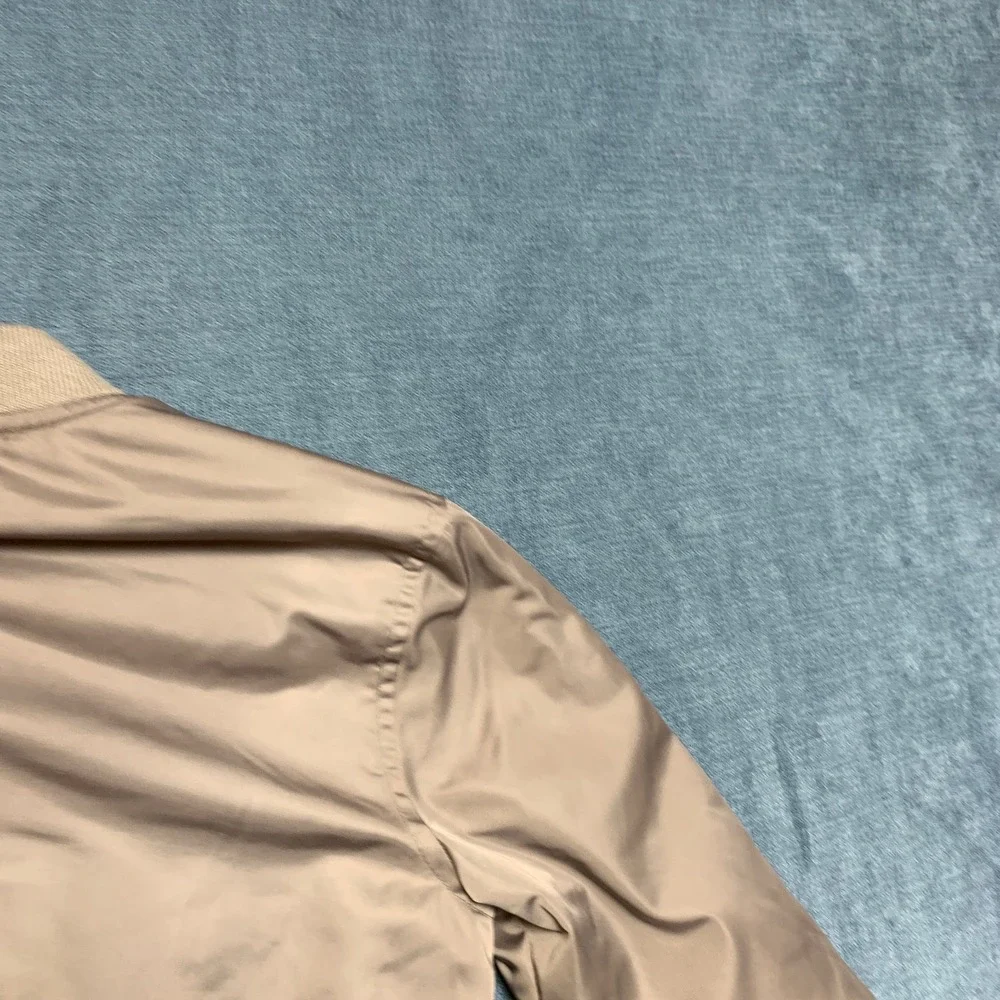 Abercrombie Kids Bomber Jacket Boys 5-6 Brown Fleece Lined Ribbed Hem Full Zip